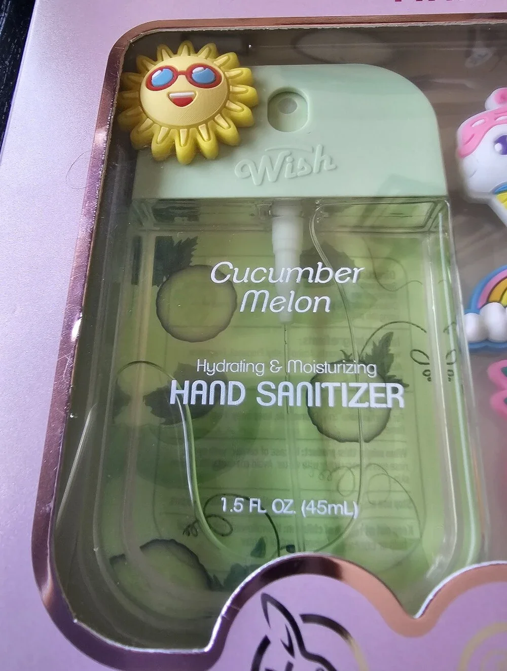 Wish Hand Sanitizer Spray w/Charms 2 Pack Gift Set ~ Cucumber Melon/Sweet Guava - Picture 2 of 4